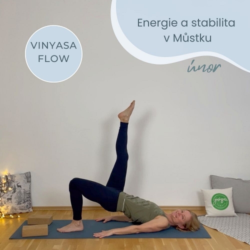 Žena v jógové pozici - Můstek, varianta s jednou nohou směřující nahoru